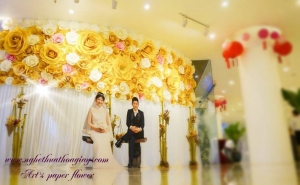 Hoa giấy trang trí showroom 31