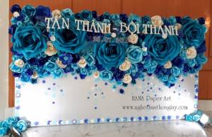 Backdrop hoa giấy cưới 175